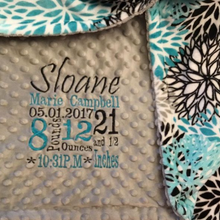 Load image into Gallery viewer, Teal Fireworks Blanket