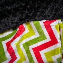 Load image into Gallery viewer, Red/Green Chevron Blanket