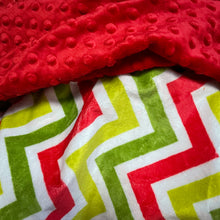 Load image into Gallery viewer, Red/Green Chevron Blanket