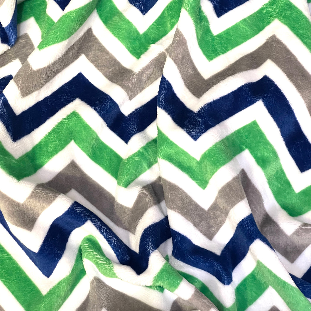 Green and Blue Chevron Blanket