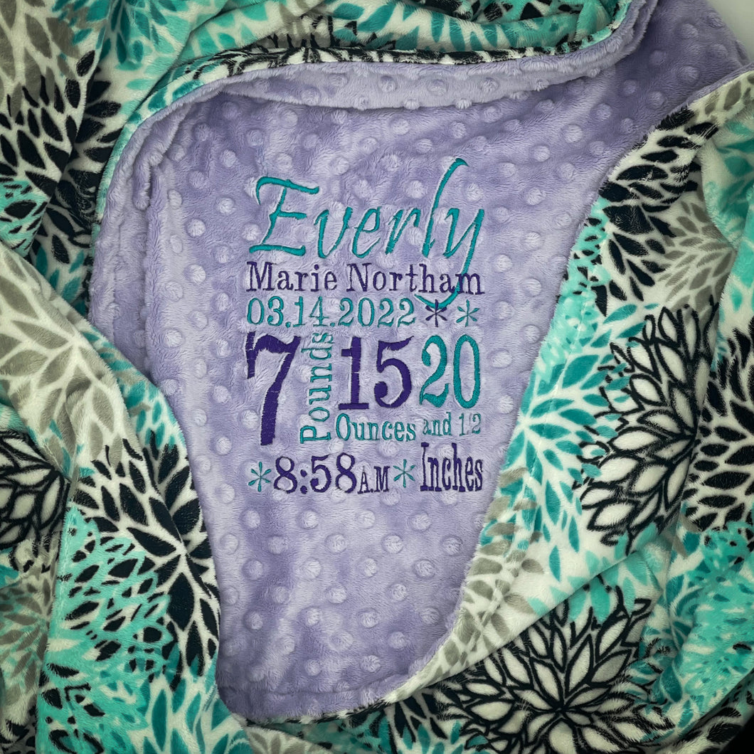 Teal Fireworks Blanket